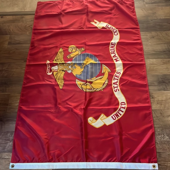Large United States Marine Corps Decorative Flag - Red - Picture 1 of 4